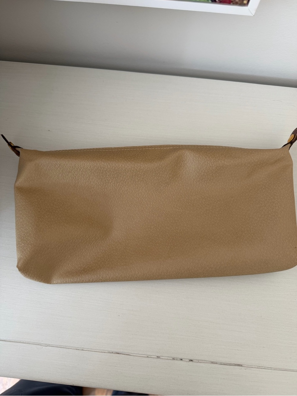 Longchamp Dark Green Travel Vanity Case Zip-Around Lined, Strap Pouch - Picture 13 of 15